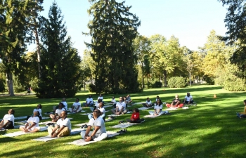 Yoga session at Basel on 22 October 2023